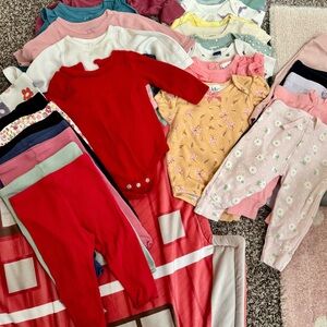 Carter's and other brands bodysuits and bottoms for girls 6 - 9 months